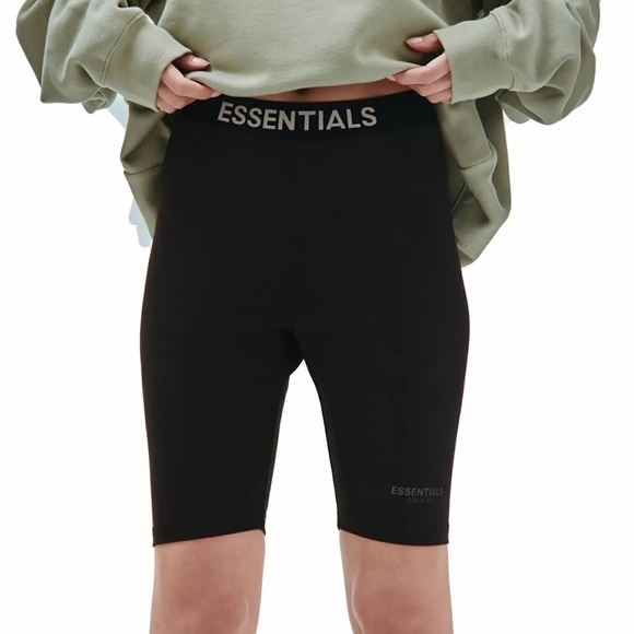 Fear of God Pants - FEAR OF GOD ESSENTIALS ATHLETIC BIKER SHORT IN BLACK size S